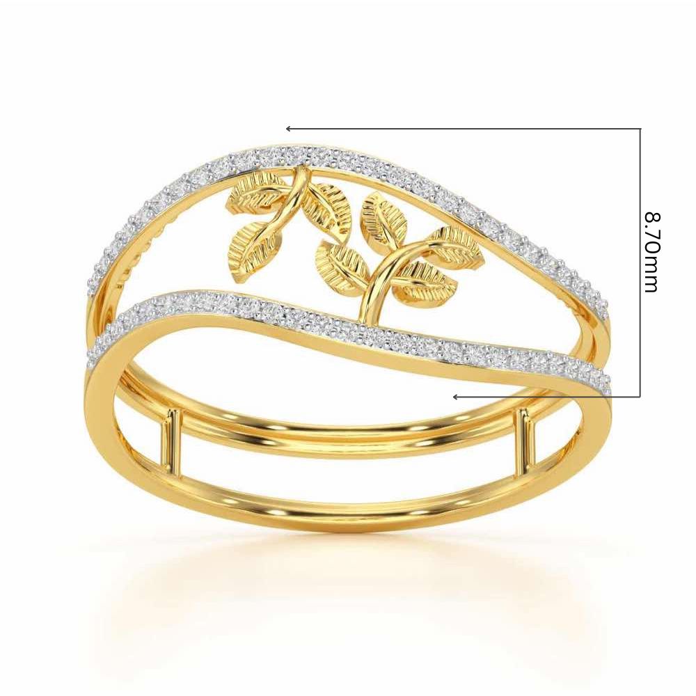 Twig Charm Silver Ring - Yellow Gold - Image 5