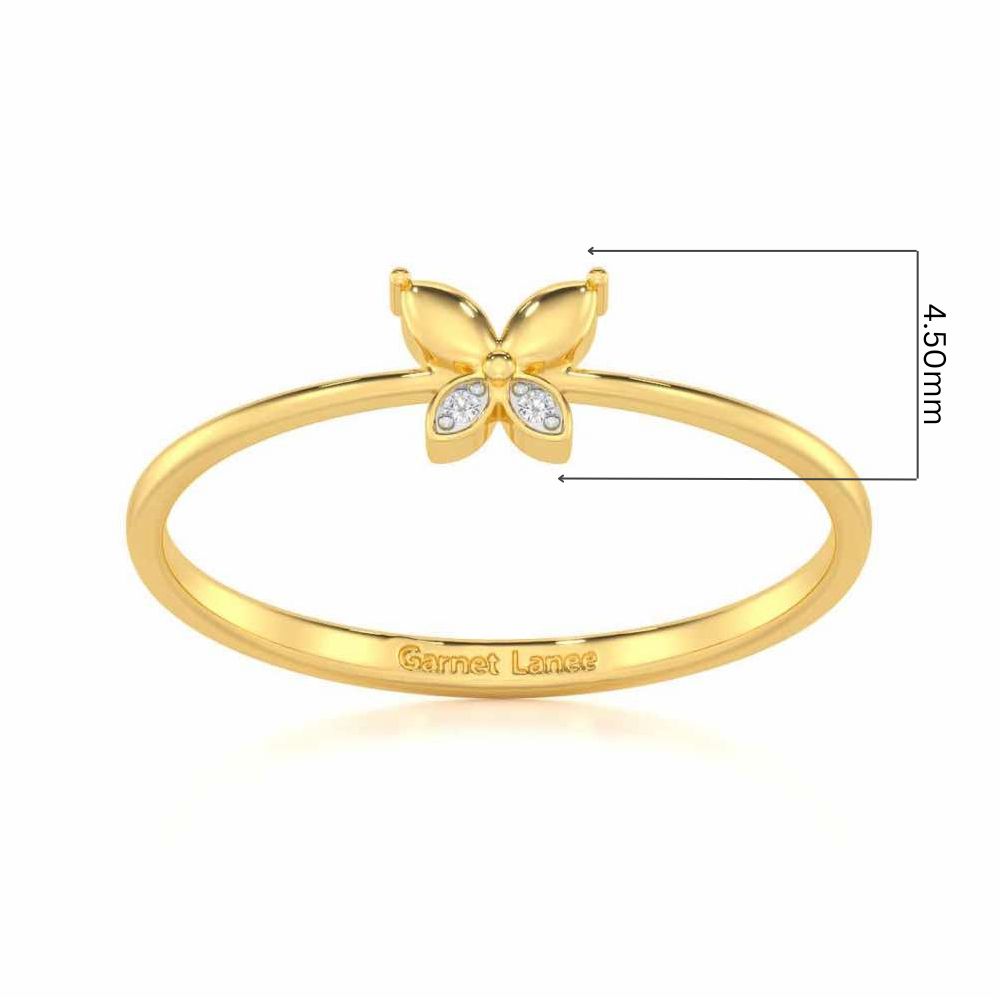 Blossoming Charm Silver Ring - Yellow Gold - Image 5