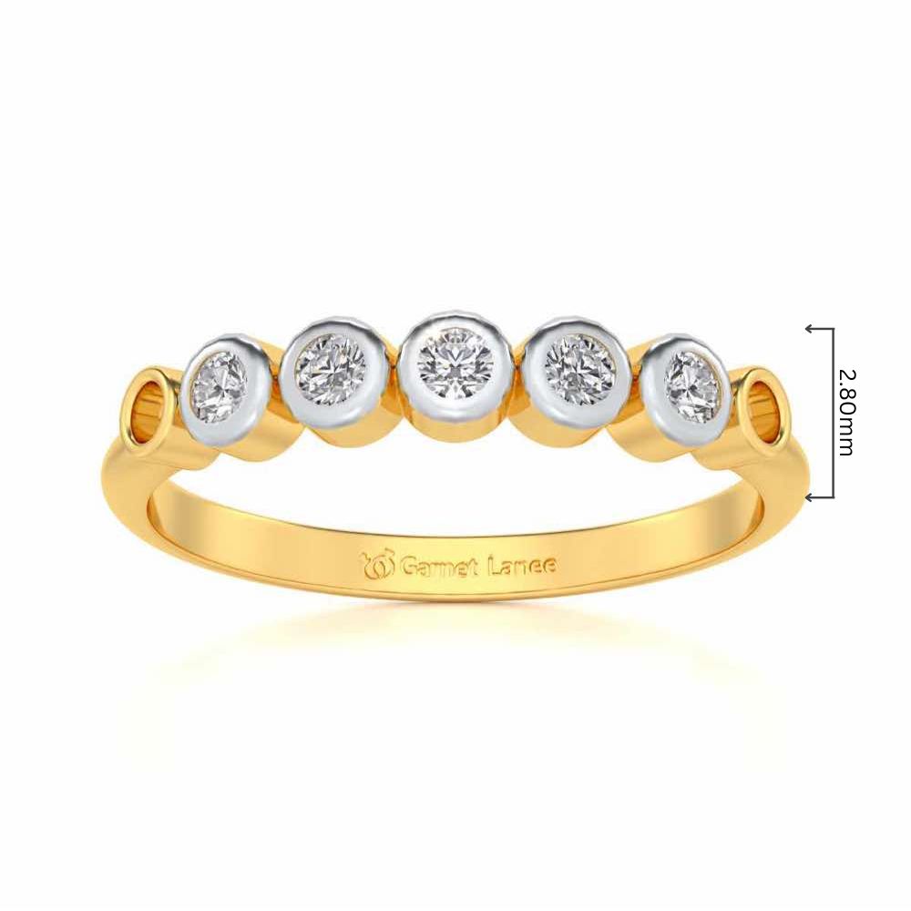 Classy Silver Band Ring - Yellow Gold - Image 5