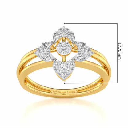 Wow Charm Silver Ring - Yellow Gold - Image 5