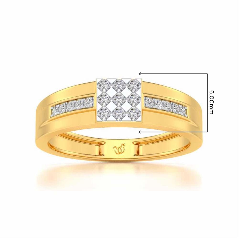 Trine Star Silver Ring For Men - Yellow Gold - Image 5