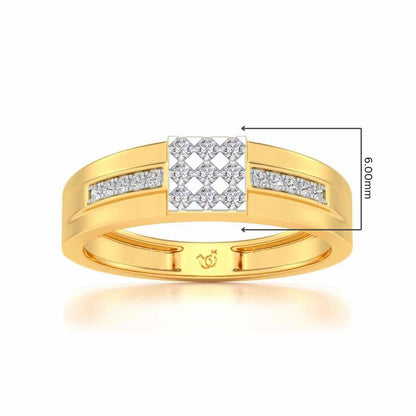 Trine Star Silver Ring For Men - Yellow Gold - Image 5