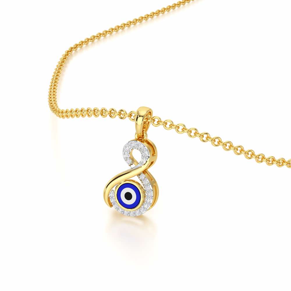 Sacred Gaze Silver Pendant - Yellow Gold - Image 2