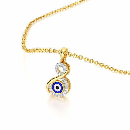 Sacred Gaze Silver Pendant - Yellow Gold - Image 2