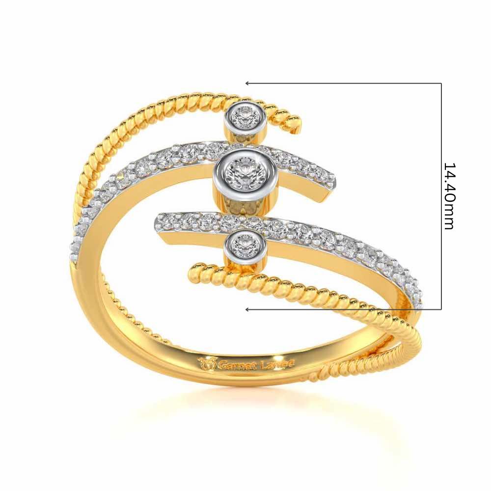 Whirling Silver Ring - Yellow Gold - Image 5