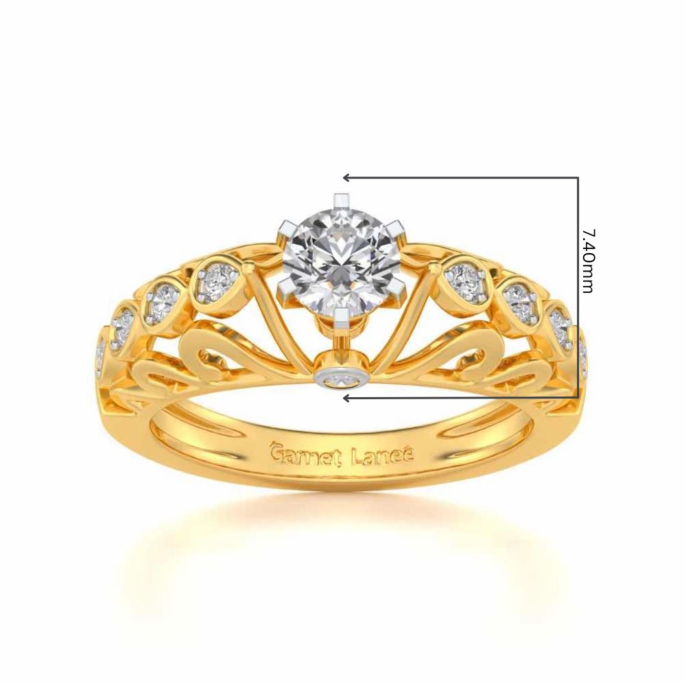 Apexed Glow Solitaire Silver Ring - Yellow Gold - Image 5