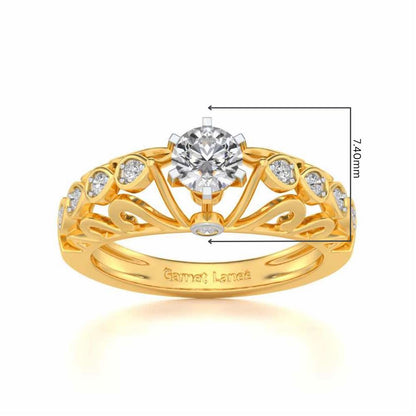 Apexed Glow Solitaire Silver Ring - Yellow Gold - Image 5