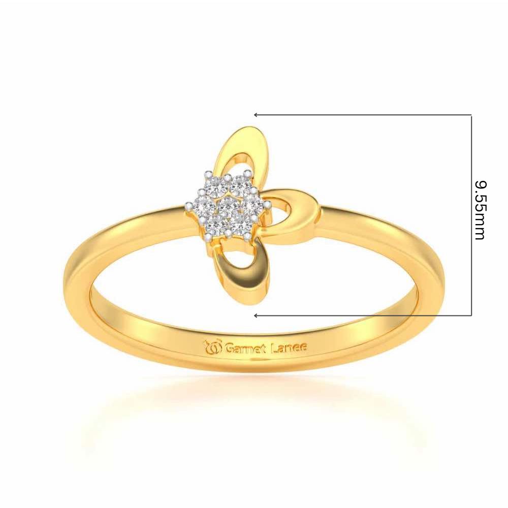 Tri-Petal Silver Ring - Yellow Gold - Image 5