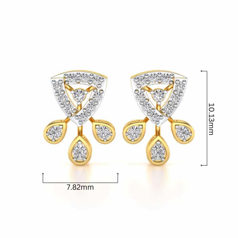 Eashta Silver Earrings - Yellow Gold - Image 4