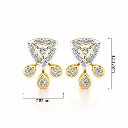 Eashta Silver Earrings - Yellow Gold - Image 4