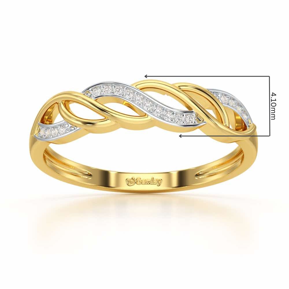 Wave World Silver Ring - Yellow Gold - Image 2