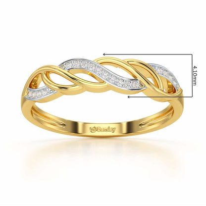 Wave World Silver Ring - Yellow Gold - Image 2