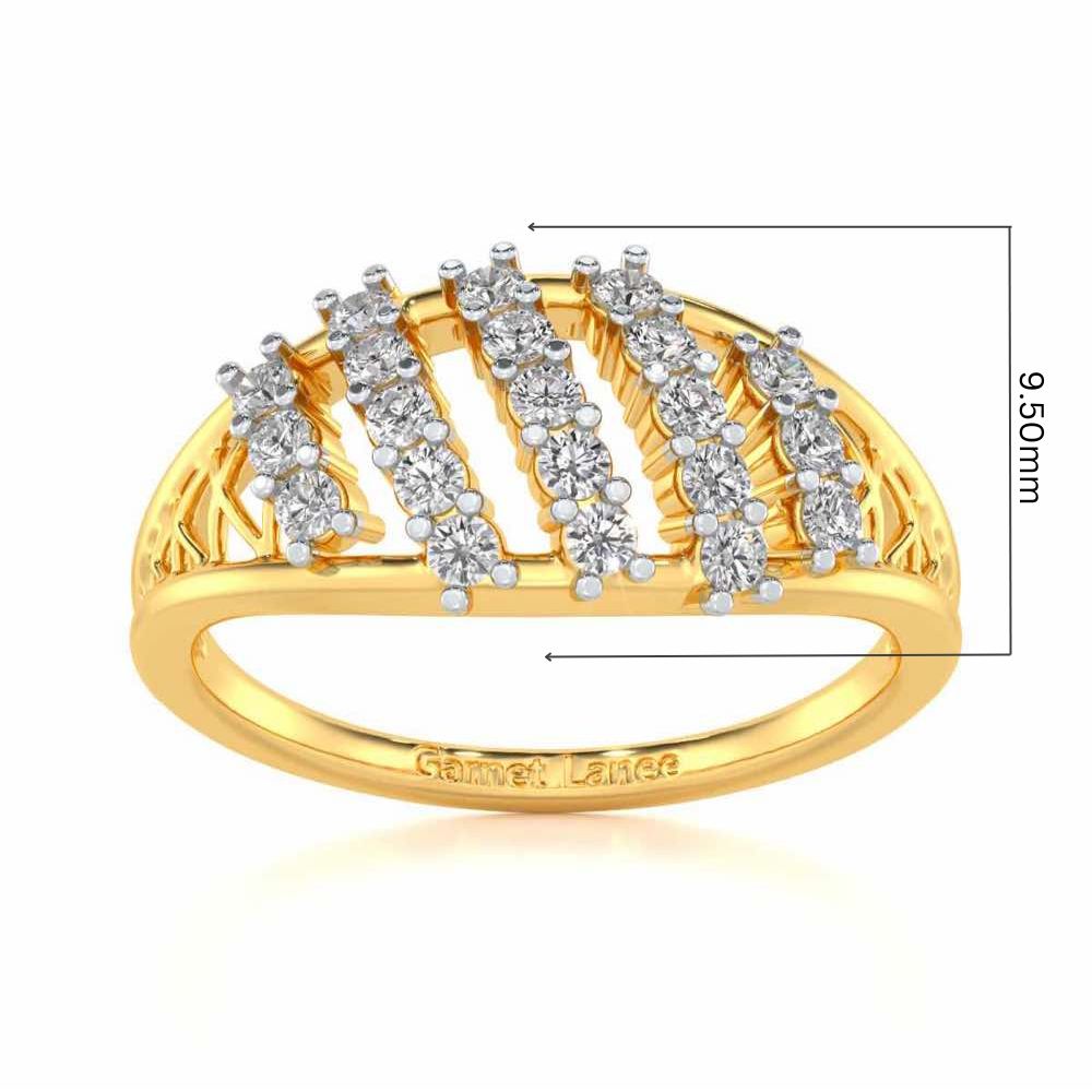 Flora Lattice Silver Ring - Yellow Gold - Image 5