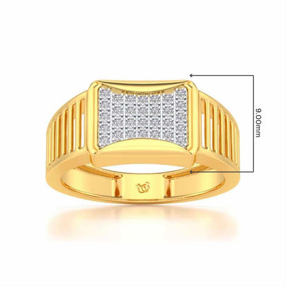 Noble Silver Ring For Men - Yellow Gold - Image 5