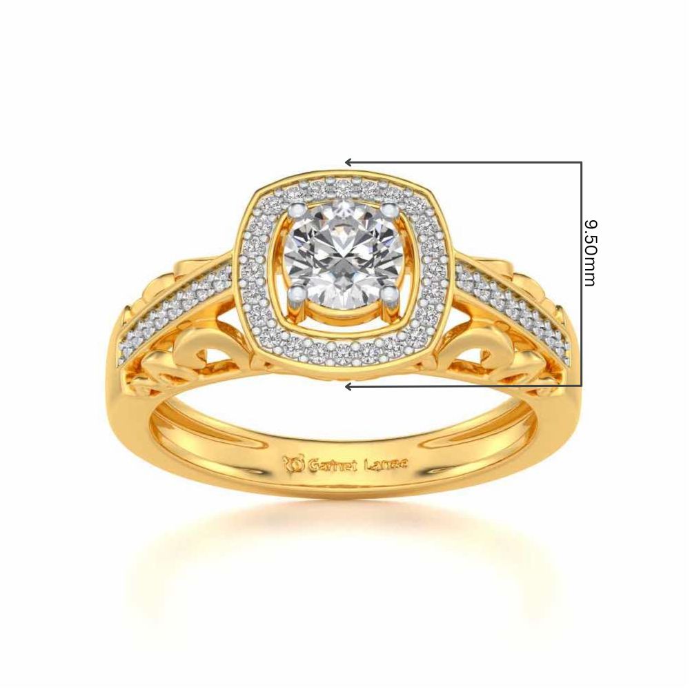 Lively Glow Solitaire Silver Ring - Yellow Gold - Image 5