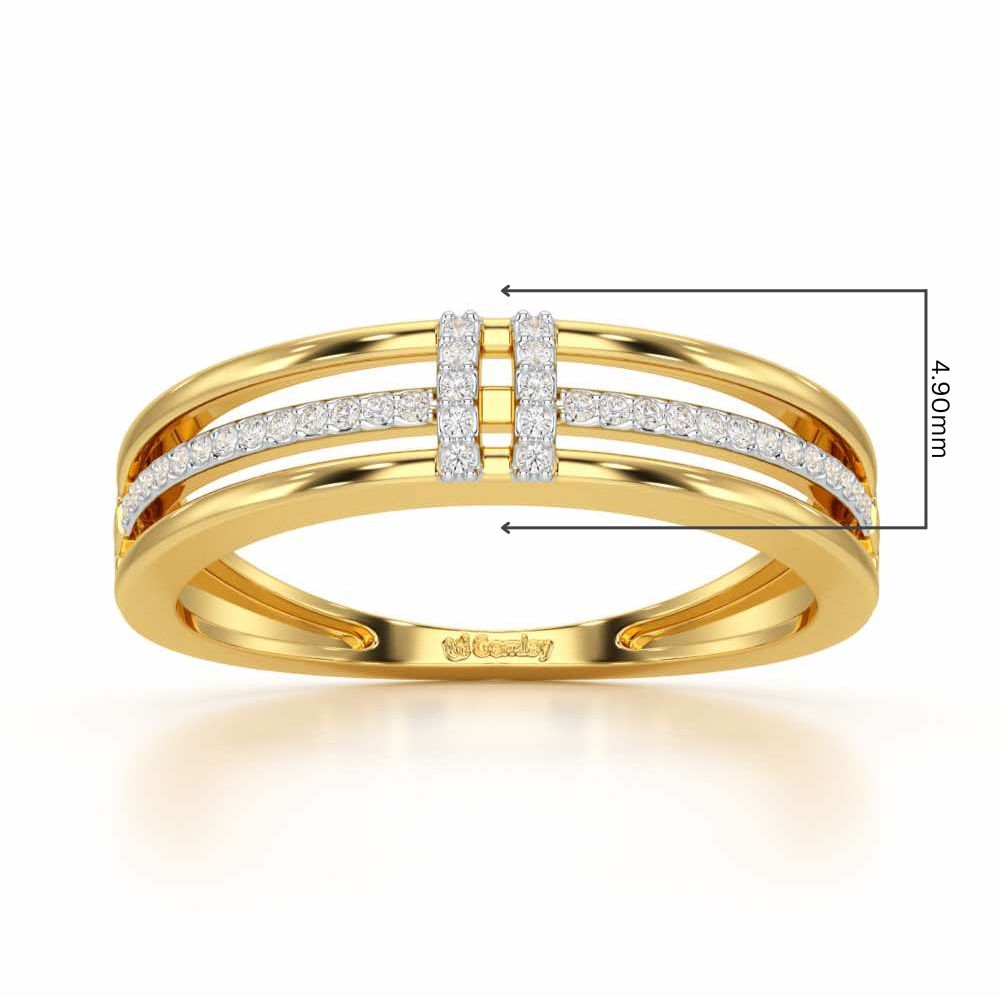 Evoke Shimmer Silver Ring - Yellow Gold - Image 2