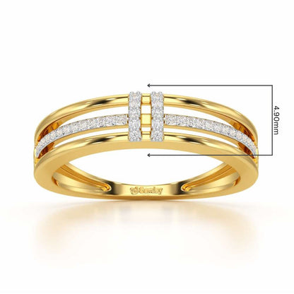 Evoke Shimmer Silver Ring - Yellow Gold - Image 2