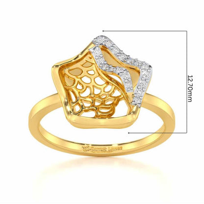 Water Bloom Silver Ring - Yellow Gold - Image 5