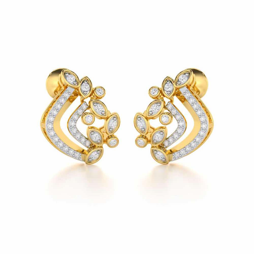 Melodic Bliss Silver Earrings - Yellow Gold - Image 2
