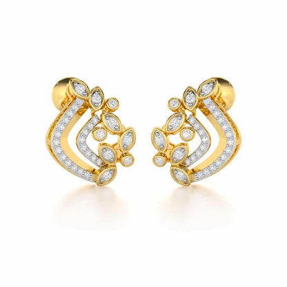 Melodic Bliss Silver Earrings - Yellow Gold - Image 2