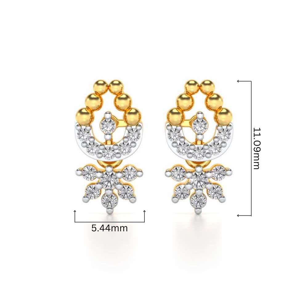 Baidehi Silver Earrings - Yellow Gold - Image 4