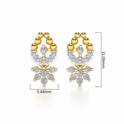 Baidehi Silver Earrings - Yellow Gold - Image 4