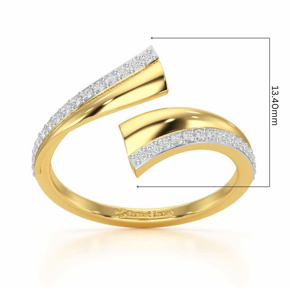 Tranquil Wave Silver Ring - Yellow Gold - Image 5
