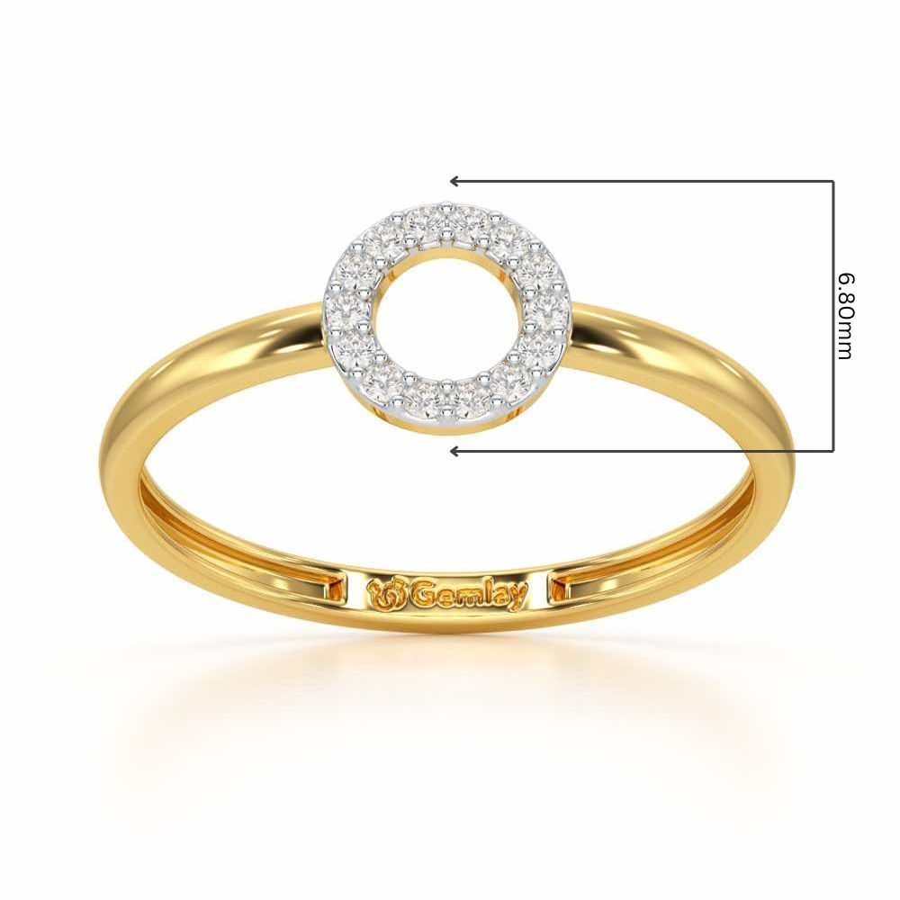 Fiona Halo Silver Ring - Yellow Gold - Image 2