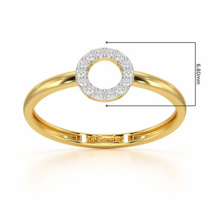Fiona Halo Silver Ring - Yellow Gold - Image 2