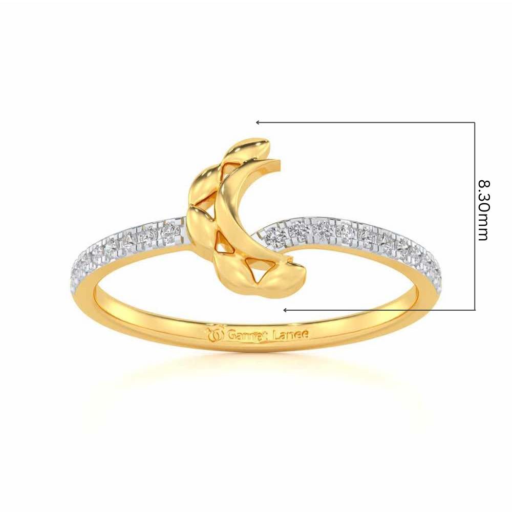Moon C Silver Ring - Yellow Gold - Image 5