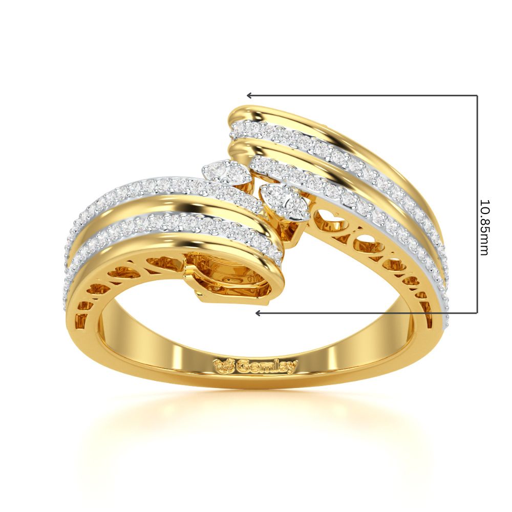 Cosmic Charm Silver Ring - Yellow Gold - Image 5