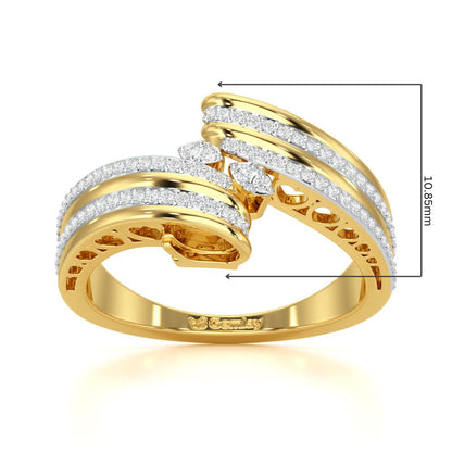 Cosmic Charm Silver Ring - Yellow Gold - Image 5