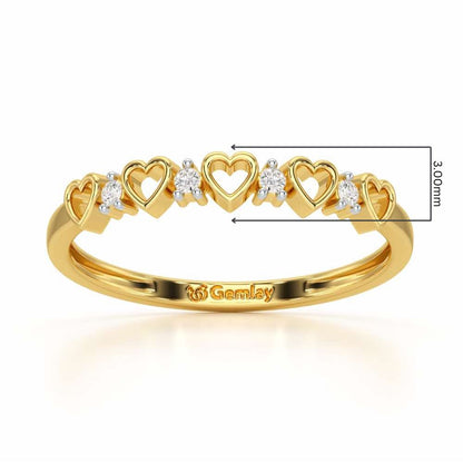 Heart Fairy Silver Ring - Yellow Gold - Image 2