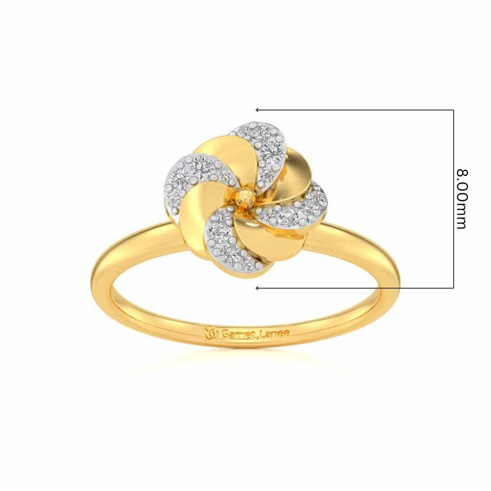 Swirl Glow Silver Ring - Yellow Gold - Image 5