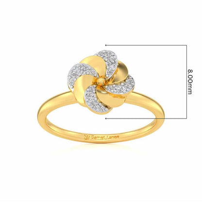 Swirl Glow Silver Ring - Yellow Gold - Image 5