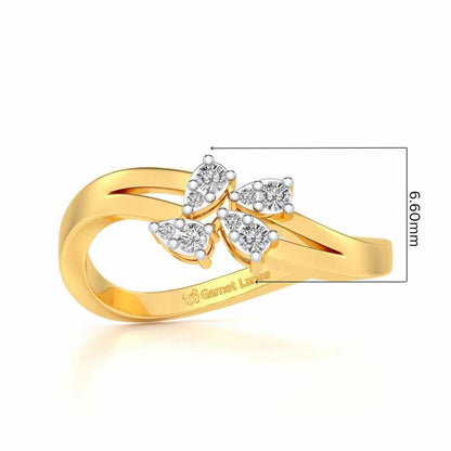 Grace flora Silver Ring - Yellow Gold - Image 5