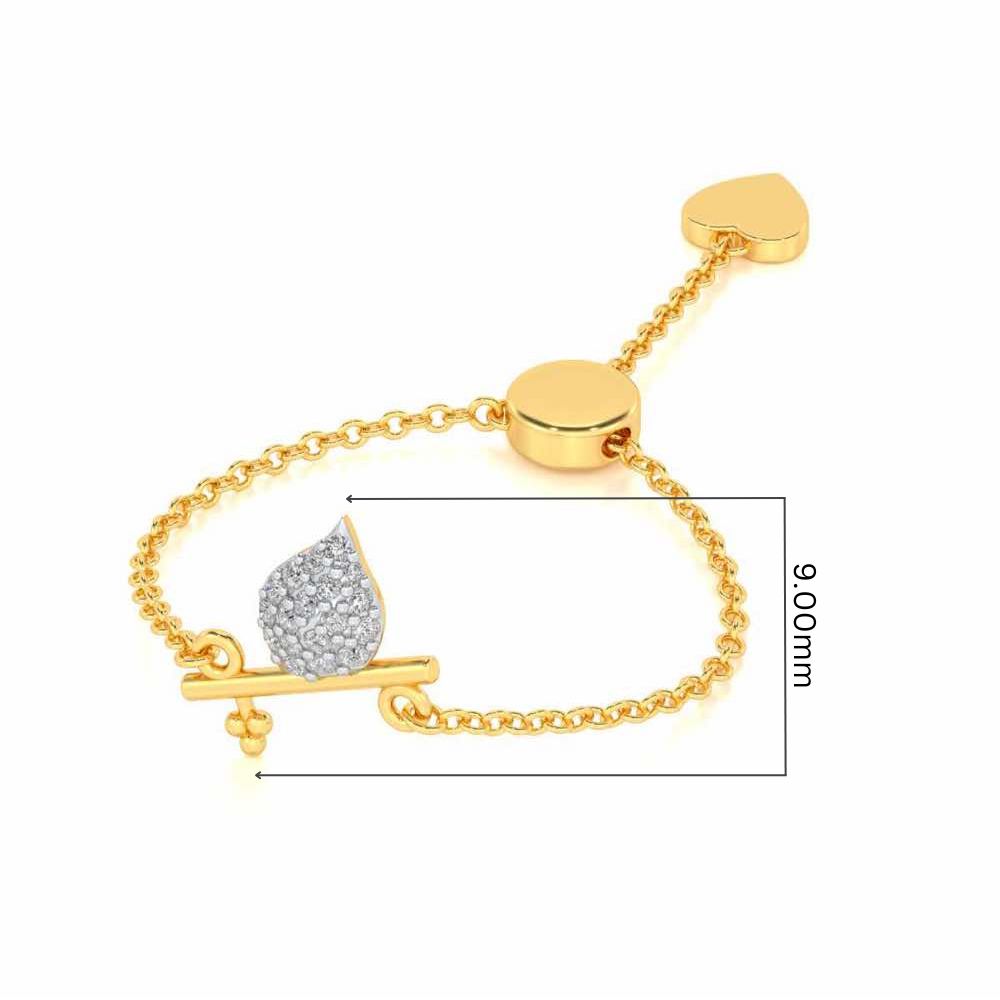 Flute Adjustable Silver Ring - Yellow Gold - Image 5