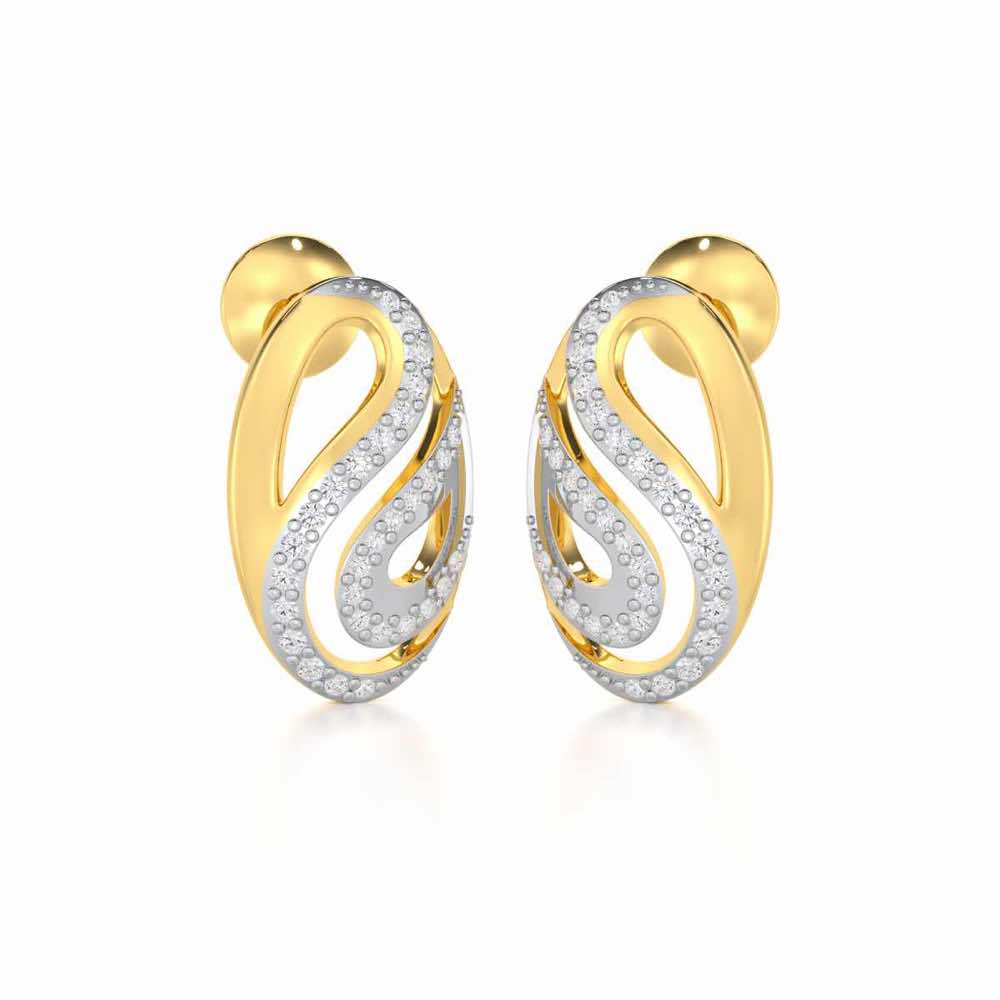 Radiant Cadence Silver Earrings - Yellow Gold - Image 2