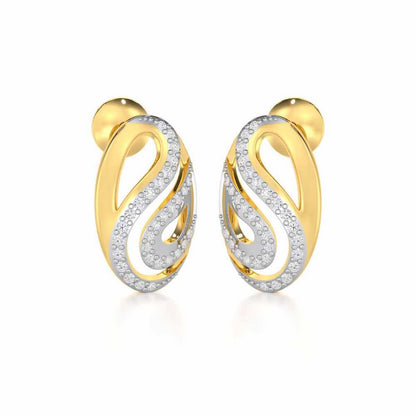 Radiant Cadence Silver Earrings - Yellow Gold - Image 2