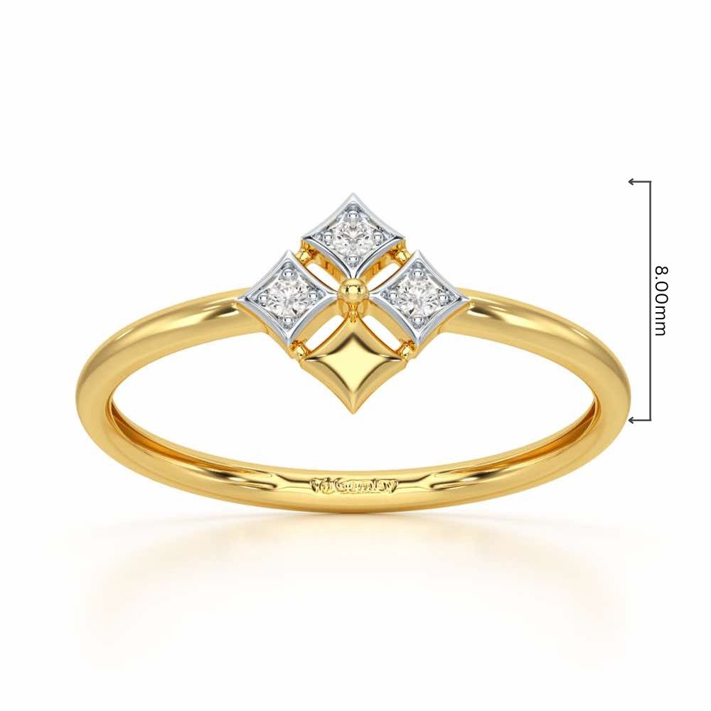 Four Pinch Silver Ring - Yellow Gold - Image 2
