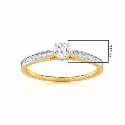 Prime Essence Women Solitaire Ring - Yellow Gold - Image 5