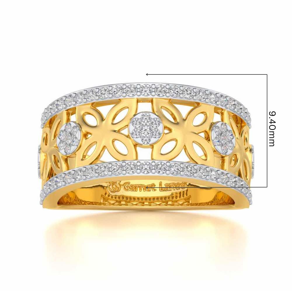 Florred Silver Band Ring - Yellow Gold - Image 5