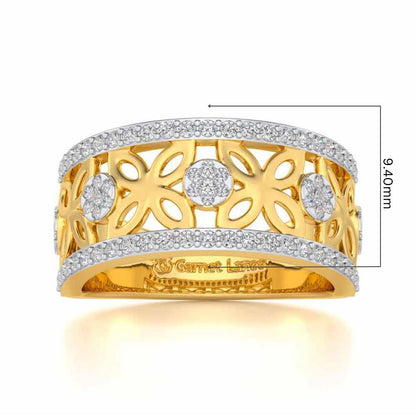 Florred Silver Band Ring - Yellow Gold - Image 5