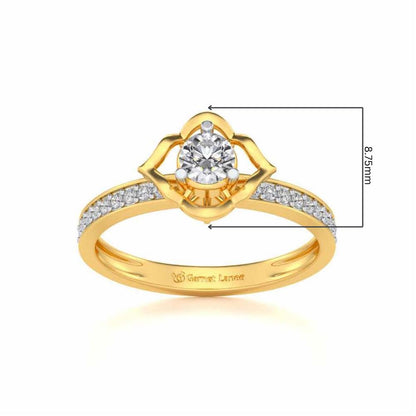 Prestige Solitaire Silver Ring - Yellow Gold - Image 5