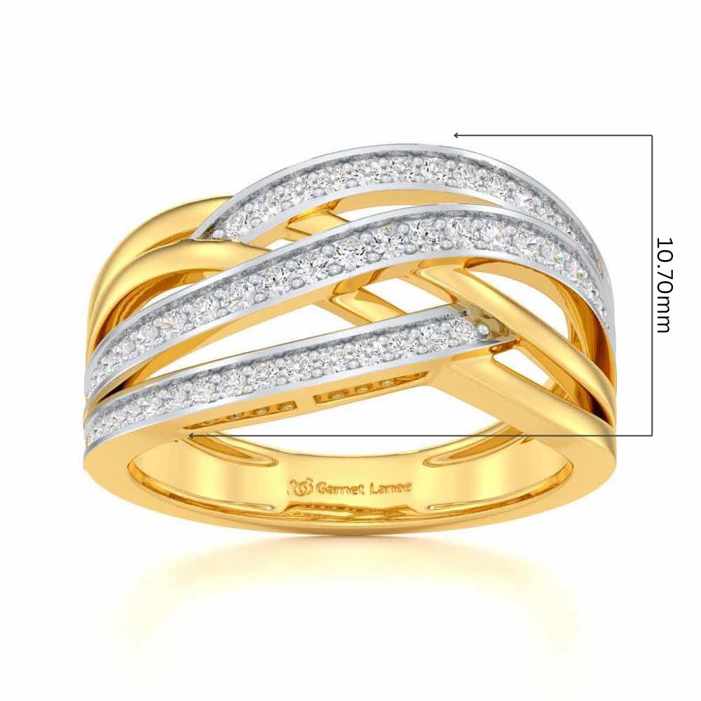 Elegant Edge Silver Ring - Yellow Gold - Image 5