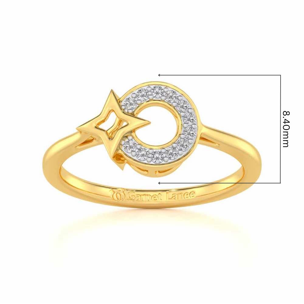 Star Glow Silver Ring - Yellow Gold - Image 5