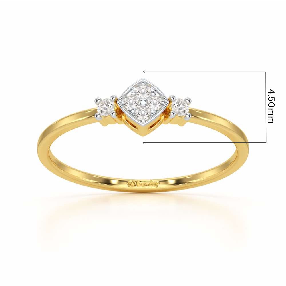 Sparkle Slim Silver Ring - Yellow Gold - Image 5