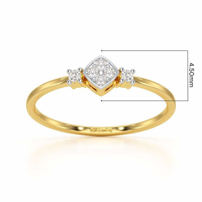 Sparkle Slim Silver Ring - Yellow Gold - Image 5