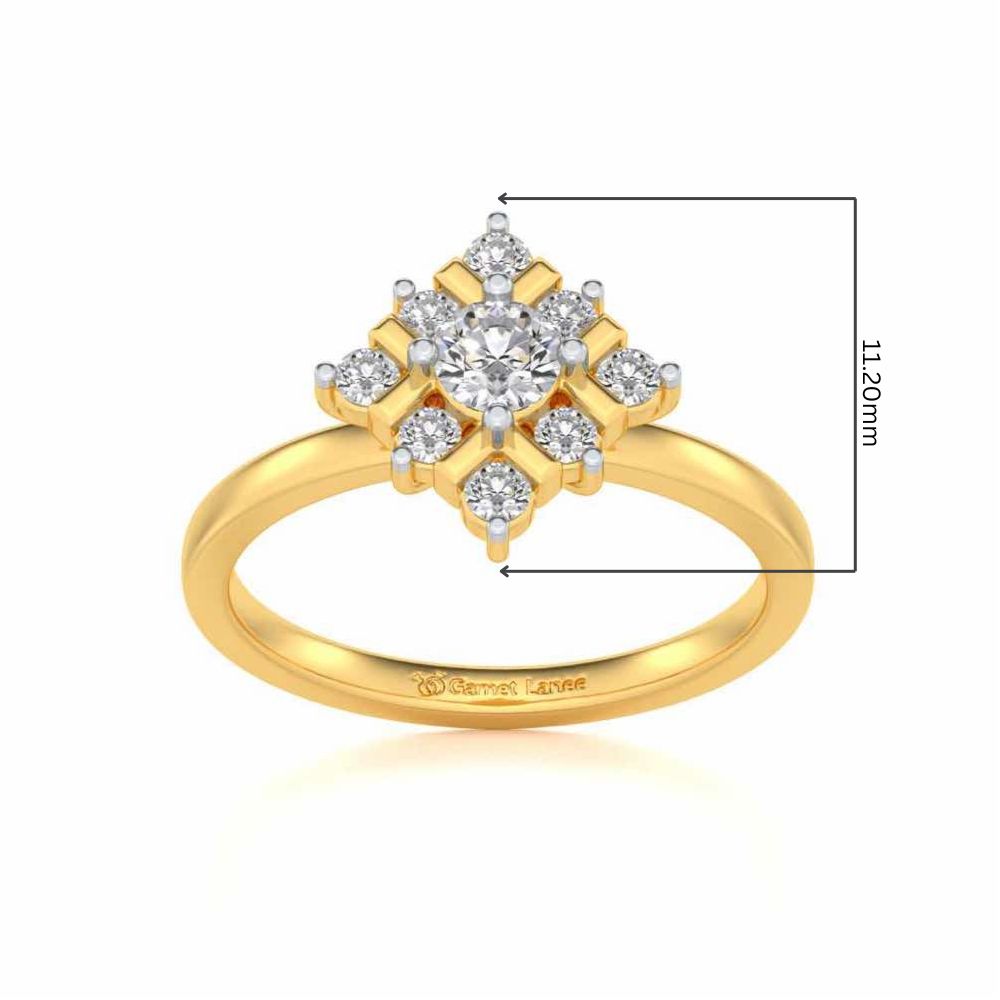 Celestial Solitaire Silver Ring - Yellow Gold - Image 5
