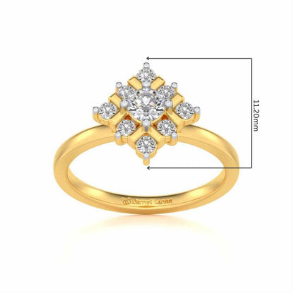 Celestial Solitaire Silver Ring - Yellow Gold - Image 5